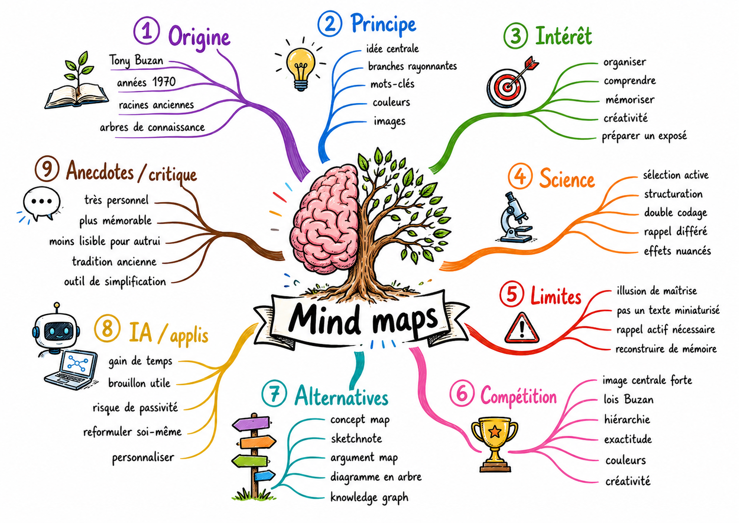 L'exemple de cet article mis en forme sous forme de Mind Map